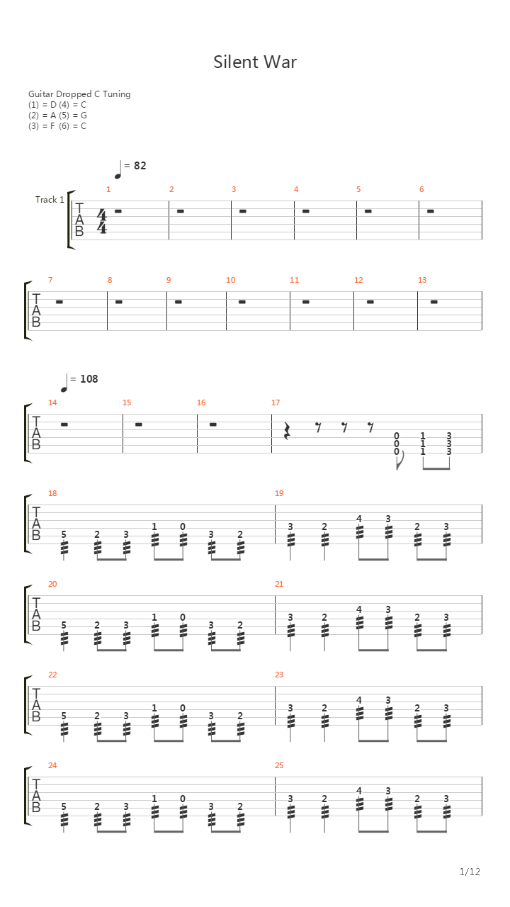 Silent War吉他谱