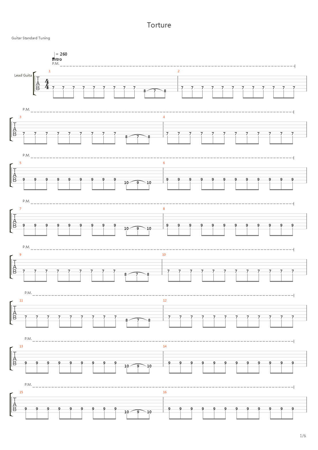 Torture吉他谱
