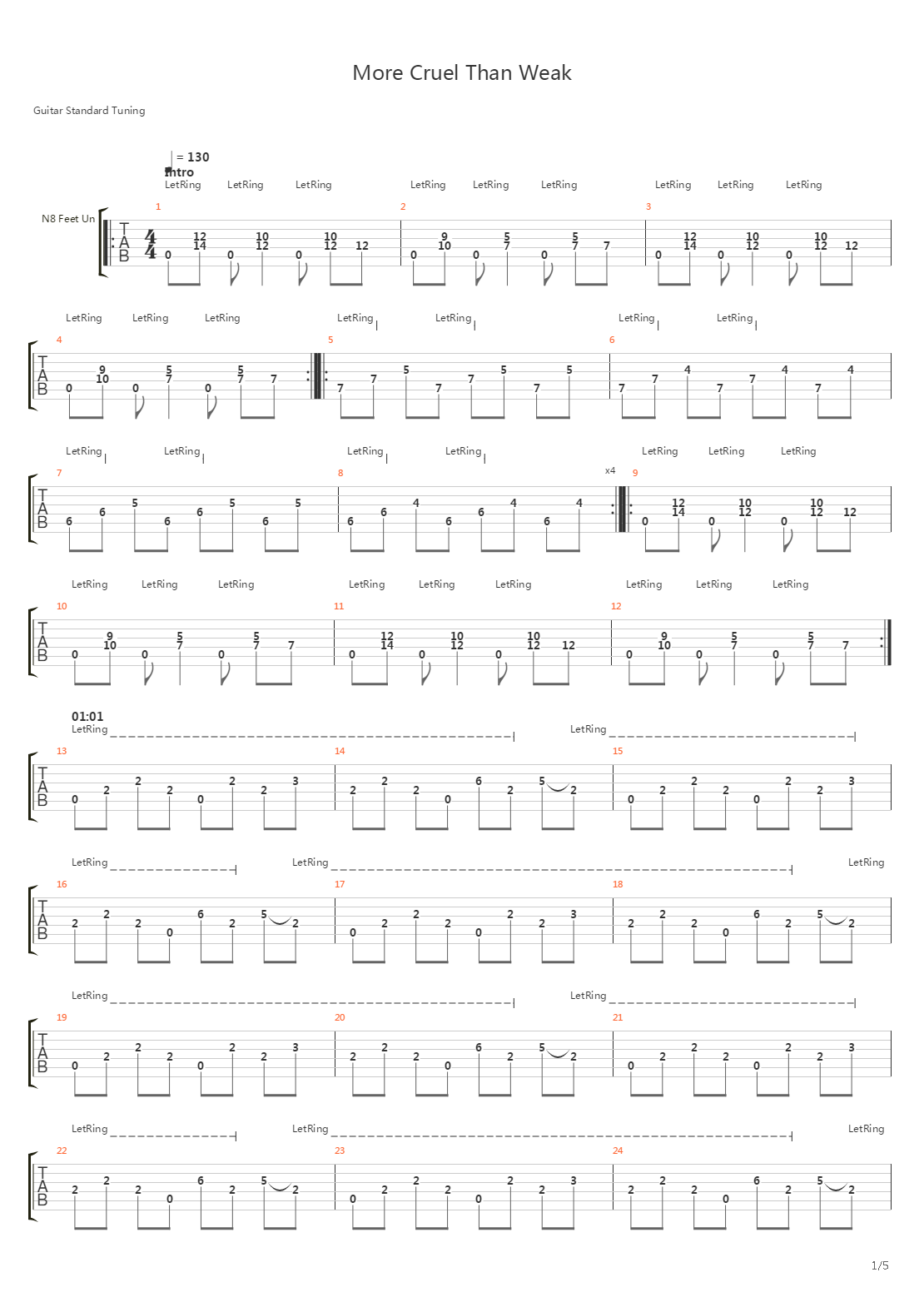 More Cruel Than Weak吉他谱
