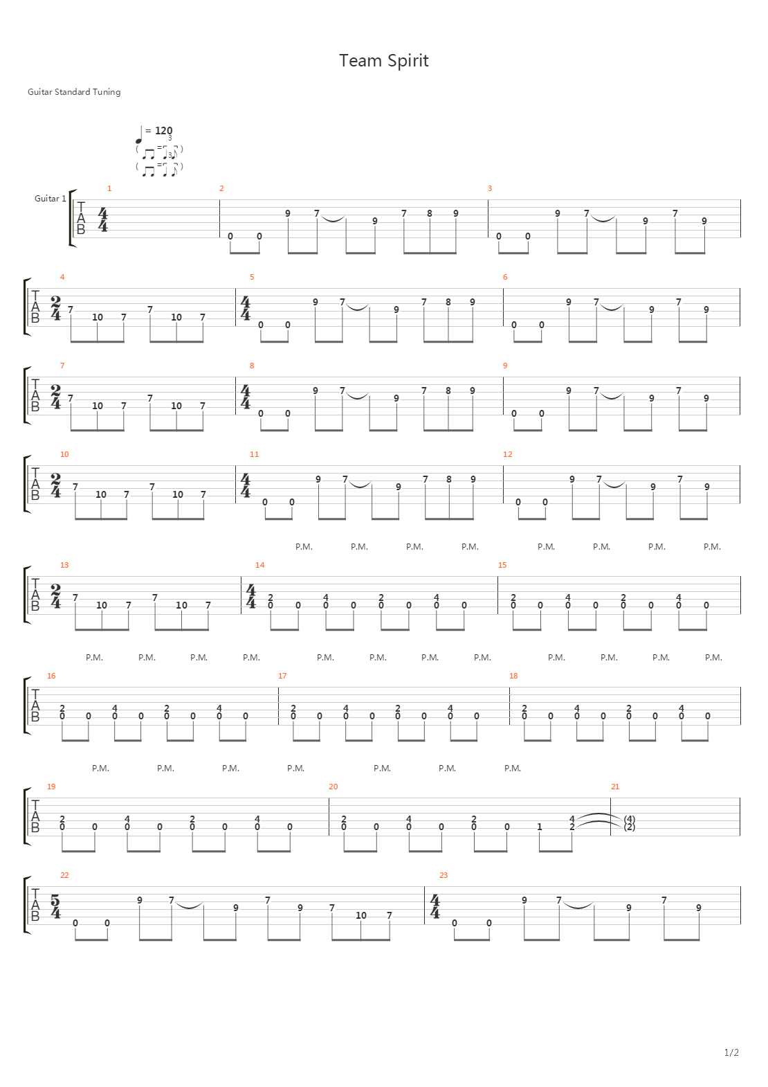 Team Spirit吉他谱