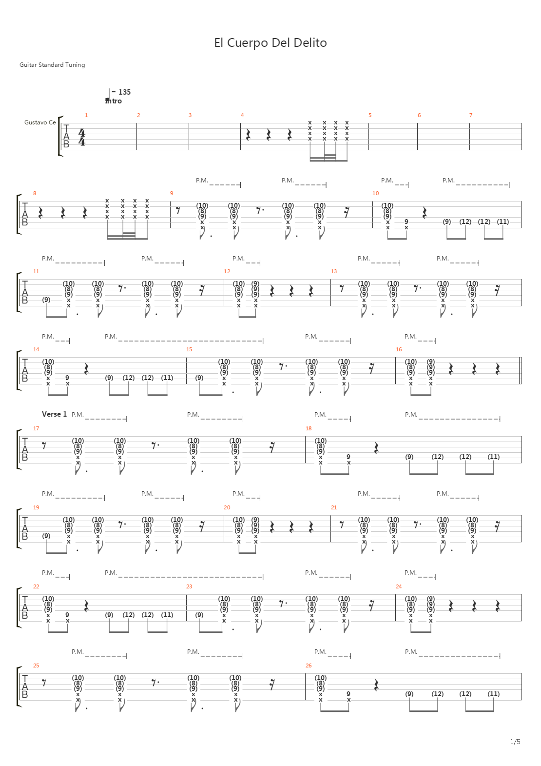 El Cuerpo Del Delito吉他谱