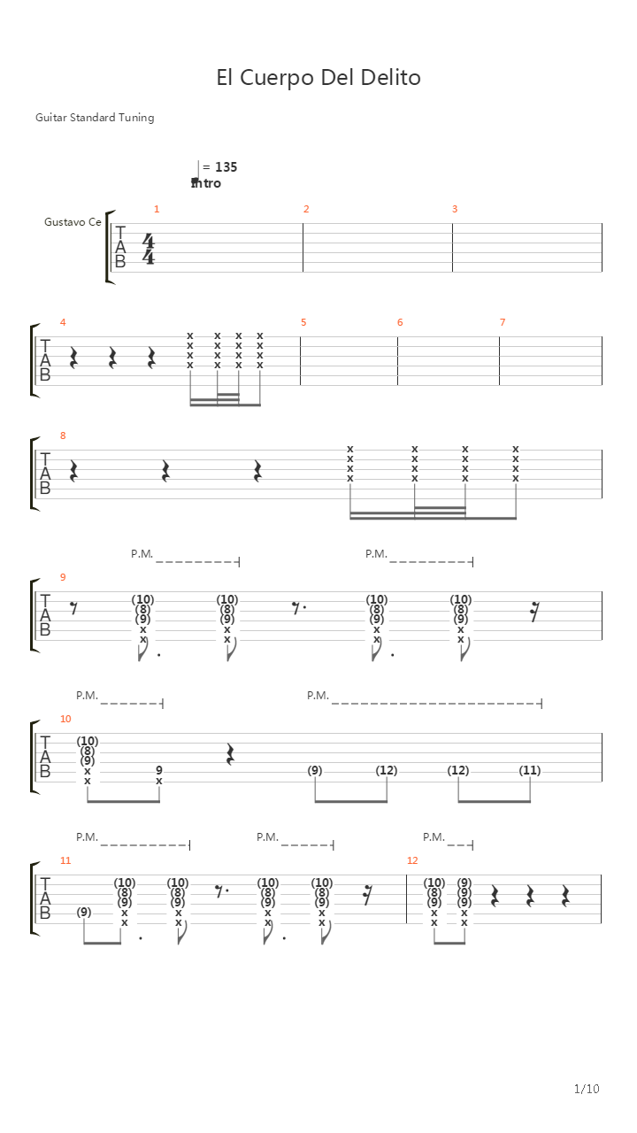 El Cuerpo Del Delito吉他谱