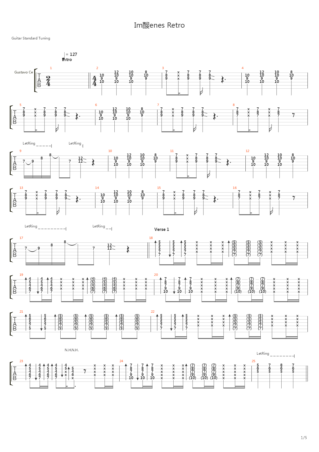 Imagenes Retro吉他谱