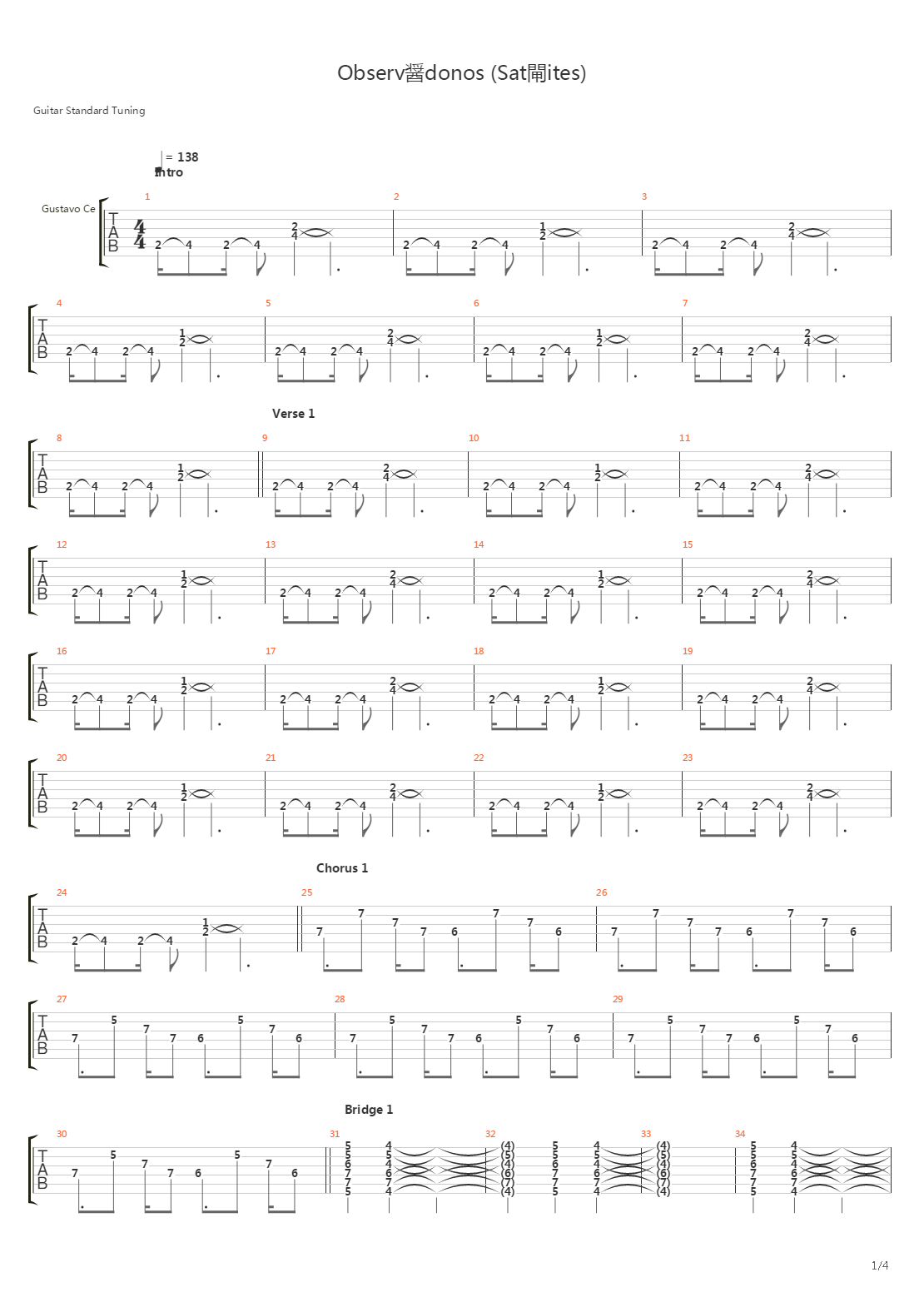 Observandonos吉他谱