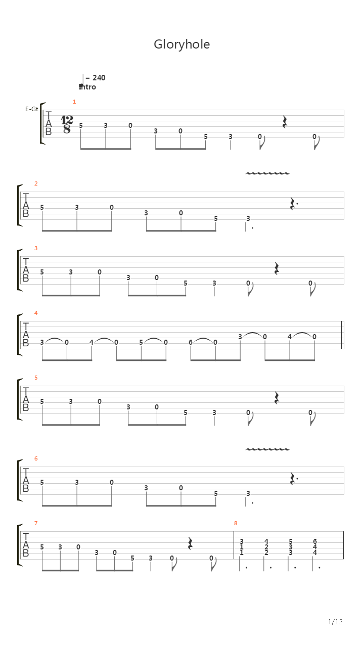 Glory Hole吉他谱