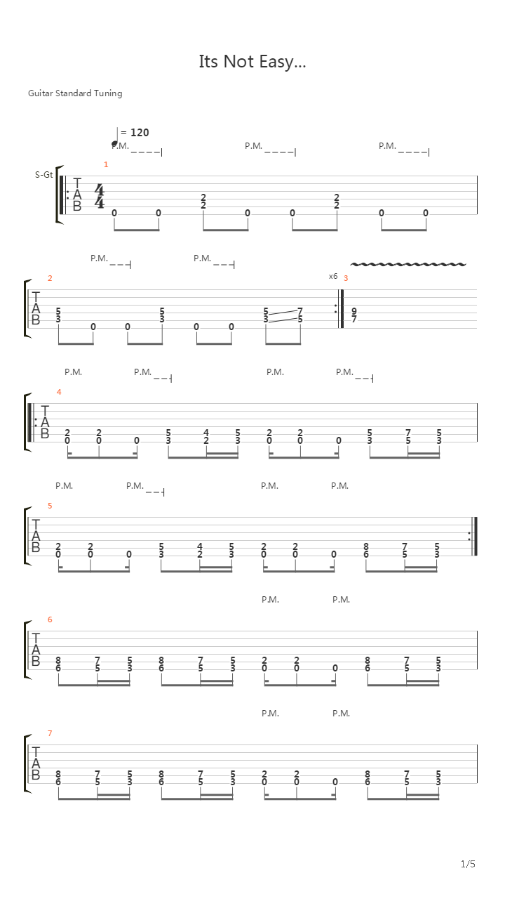 Its Not Easy吉他谱