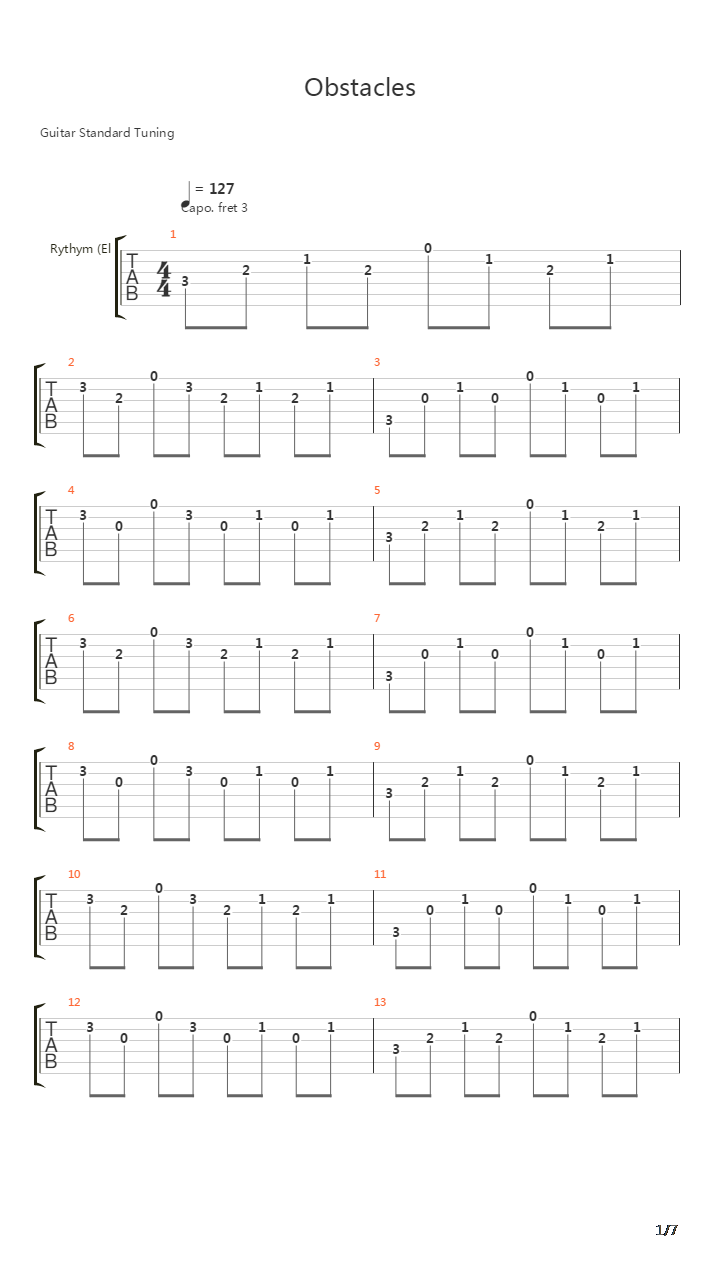 Obstacles吉他谱