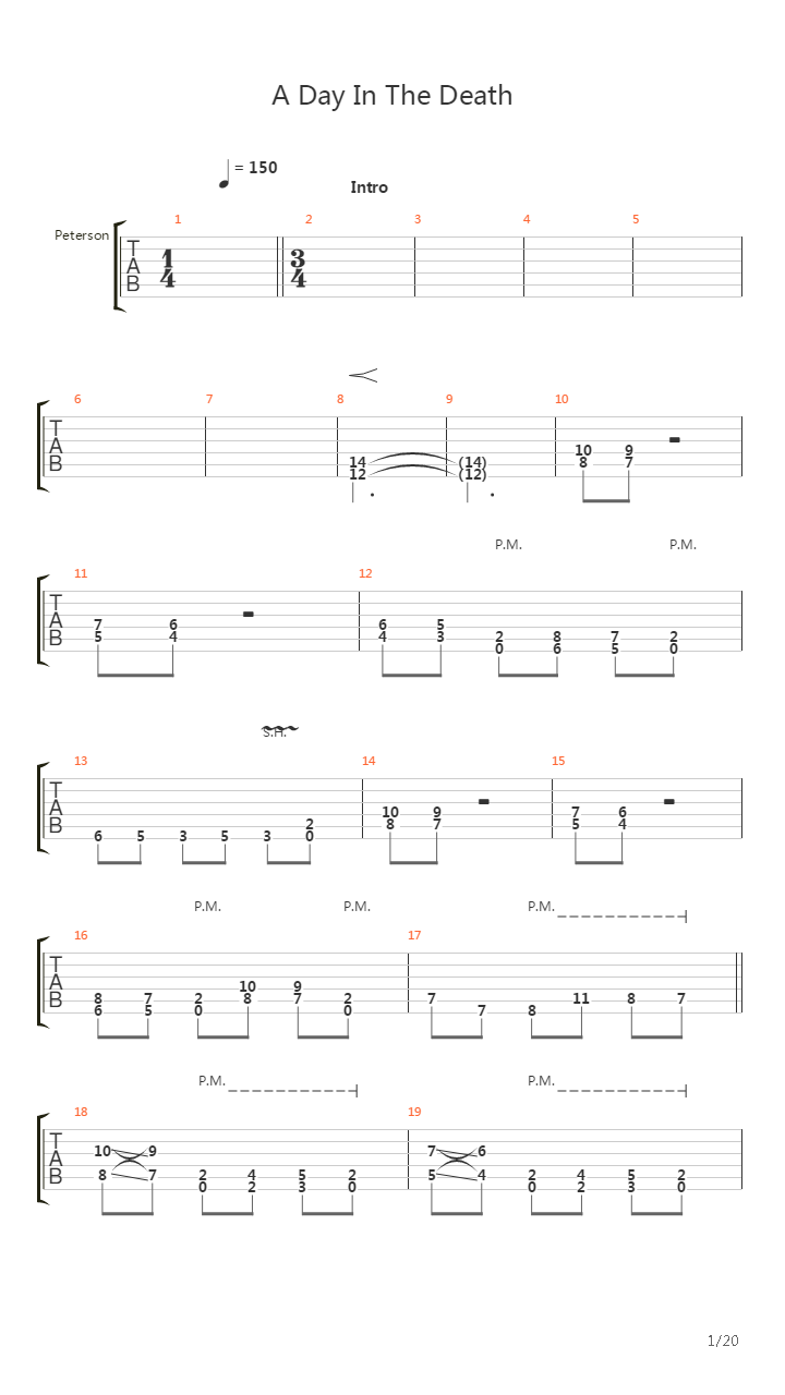 A Day In The Death吉他谱
