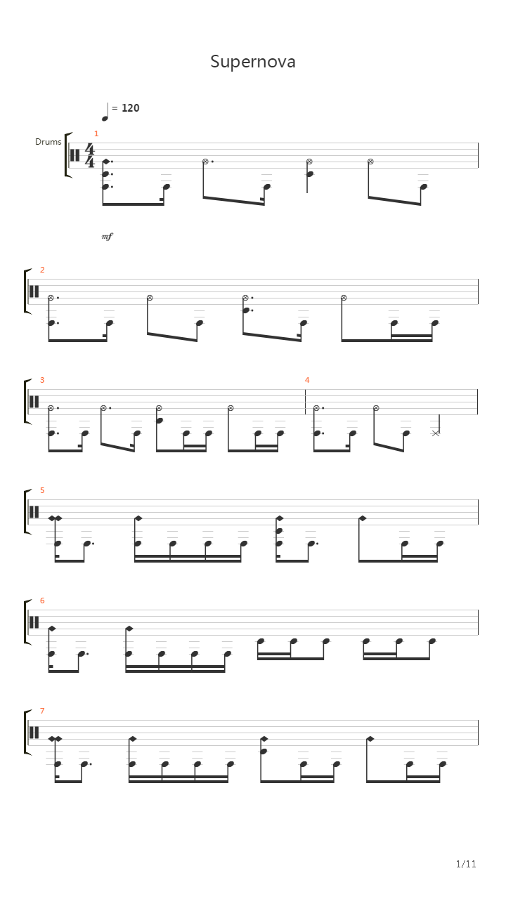 Supernova Drums吉他谱