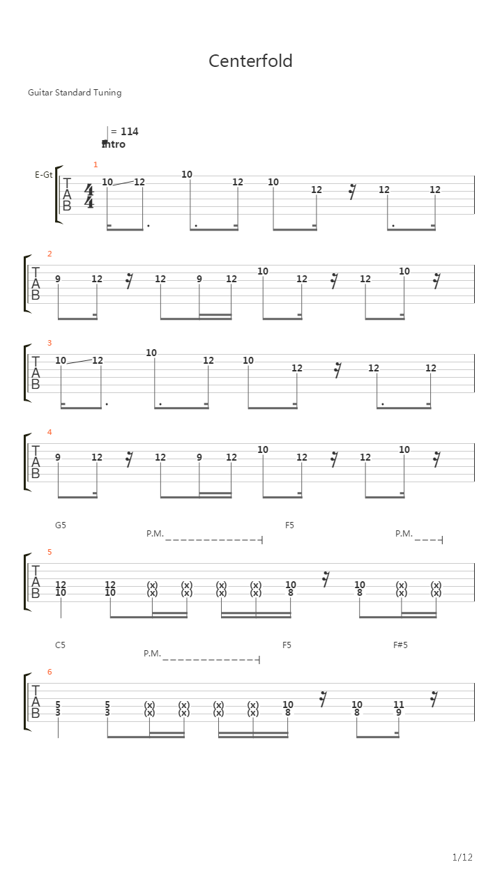 Centerfold吉他谱