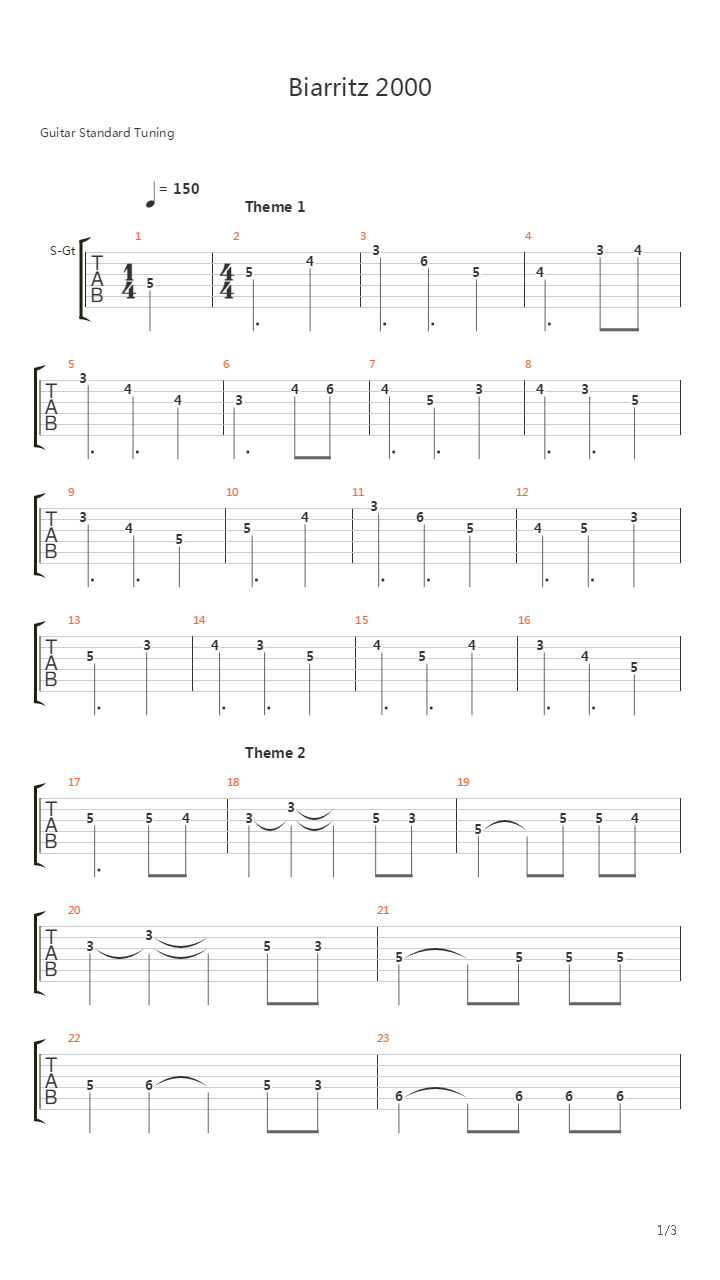 Biarritz 2000吉他谱