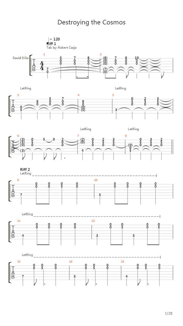 Destroying The Cosmos吉他谱
