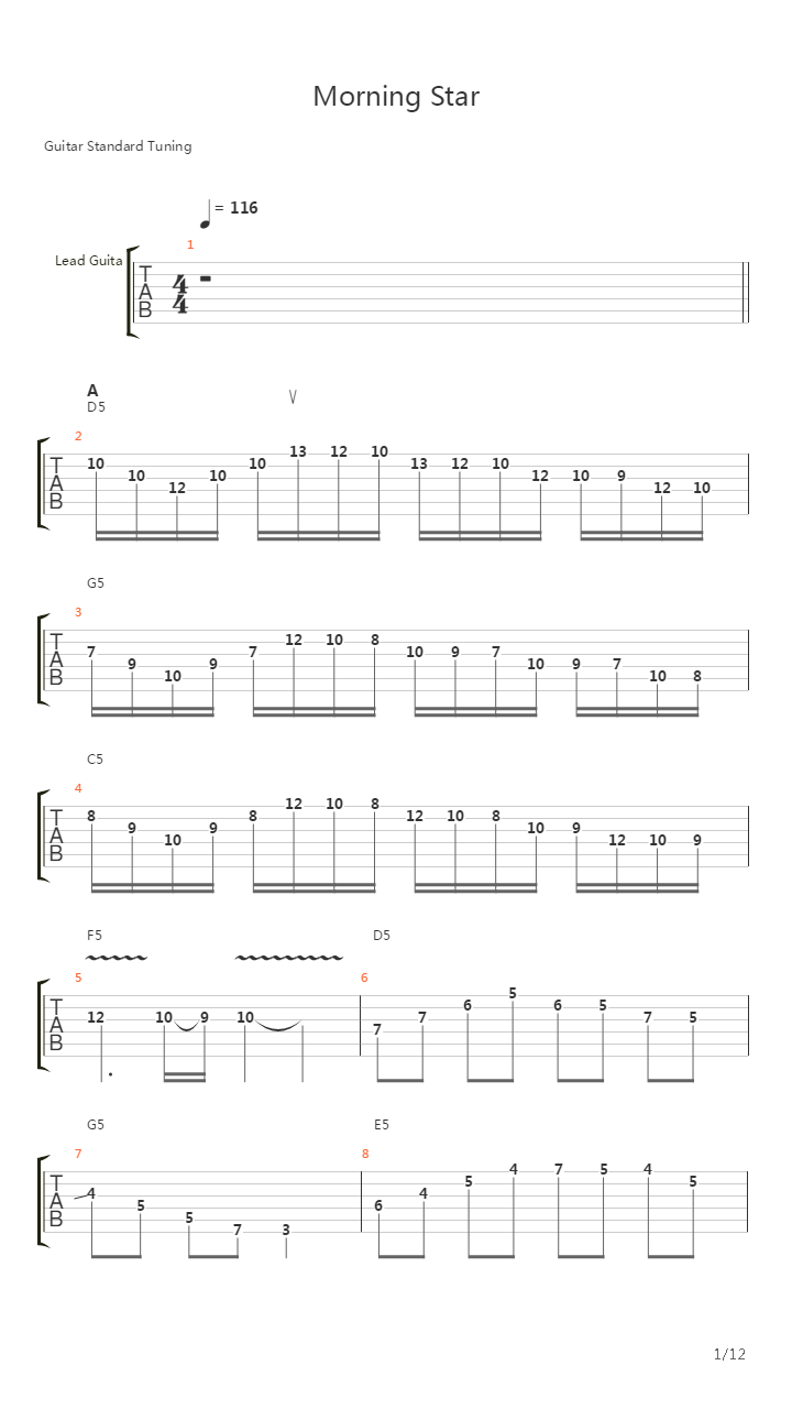 Morning Star吉他谱