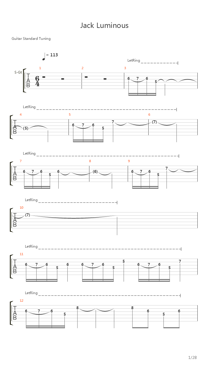 Jack Luminous吉他谱