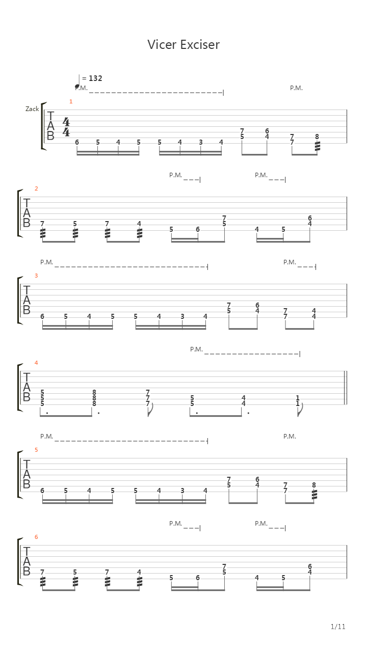 Vicer Exciser吉他谱