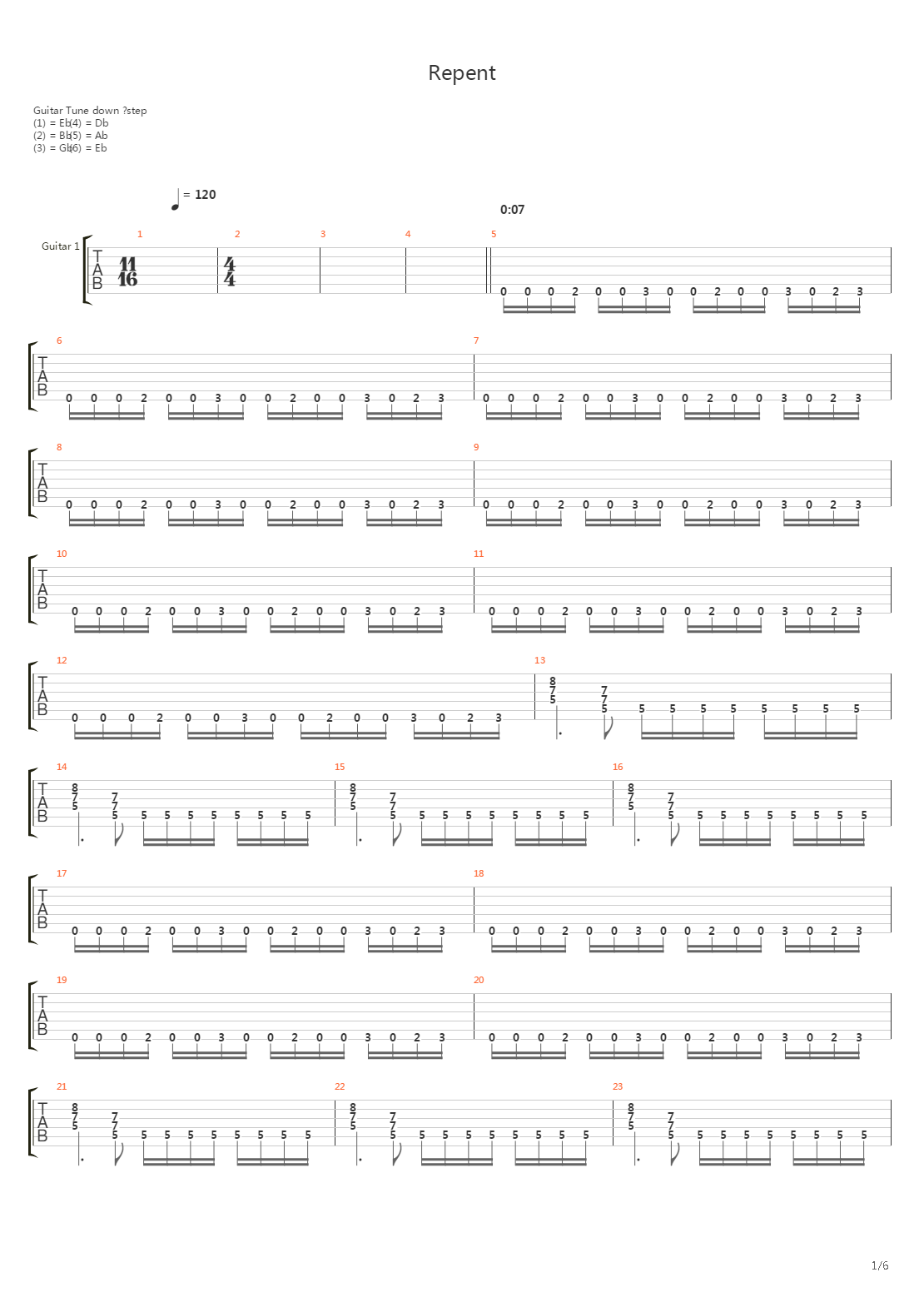 Repent吉他谱