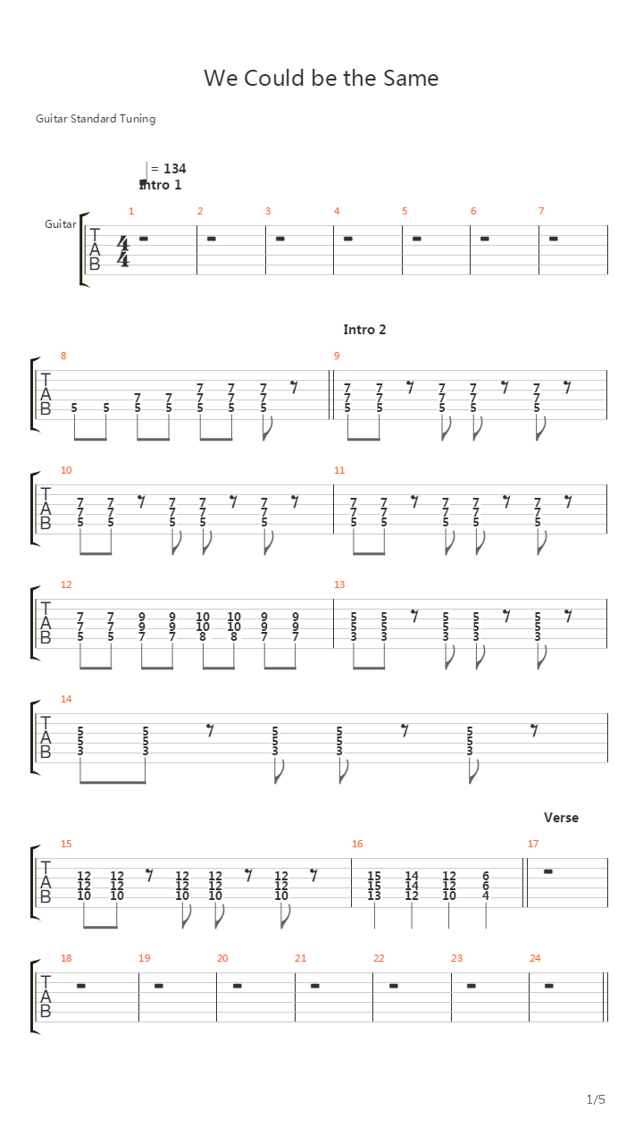We Could Be The Same吉他谱