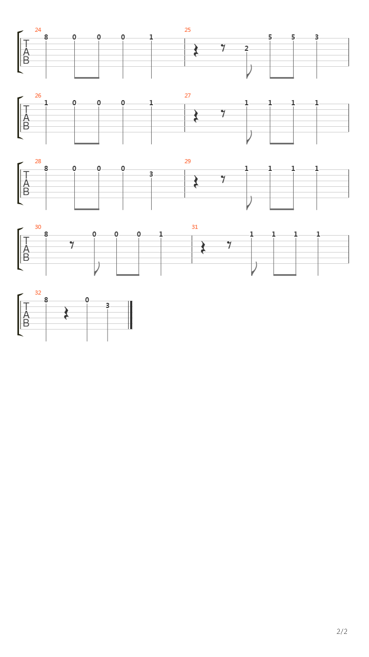 Tes Cicatrices吉他谱