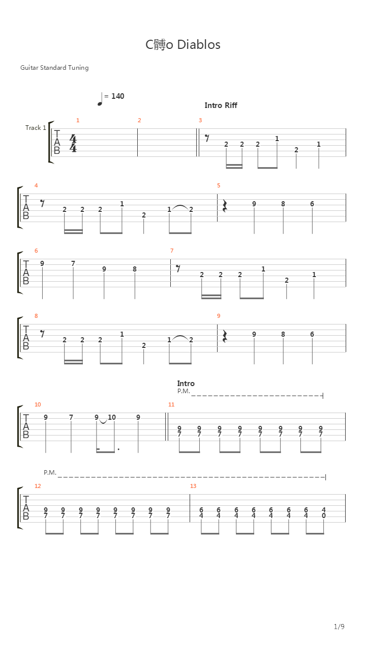 Como Diablos吉他谱