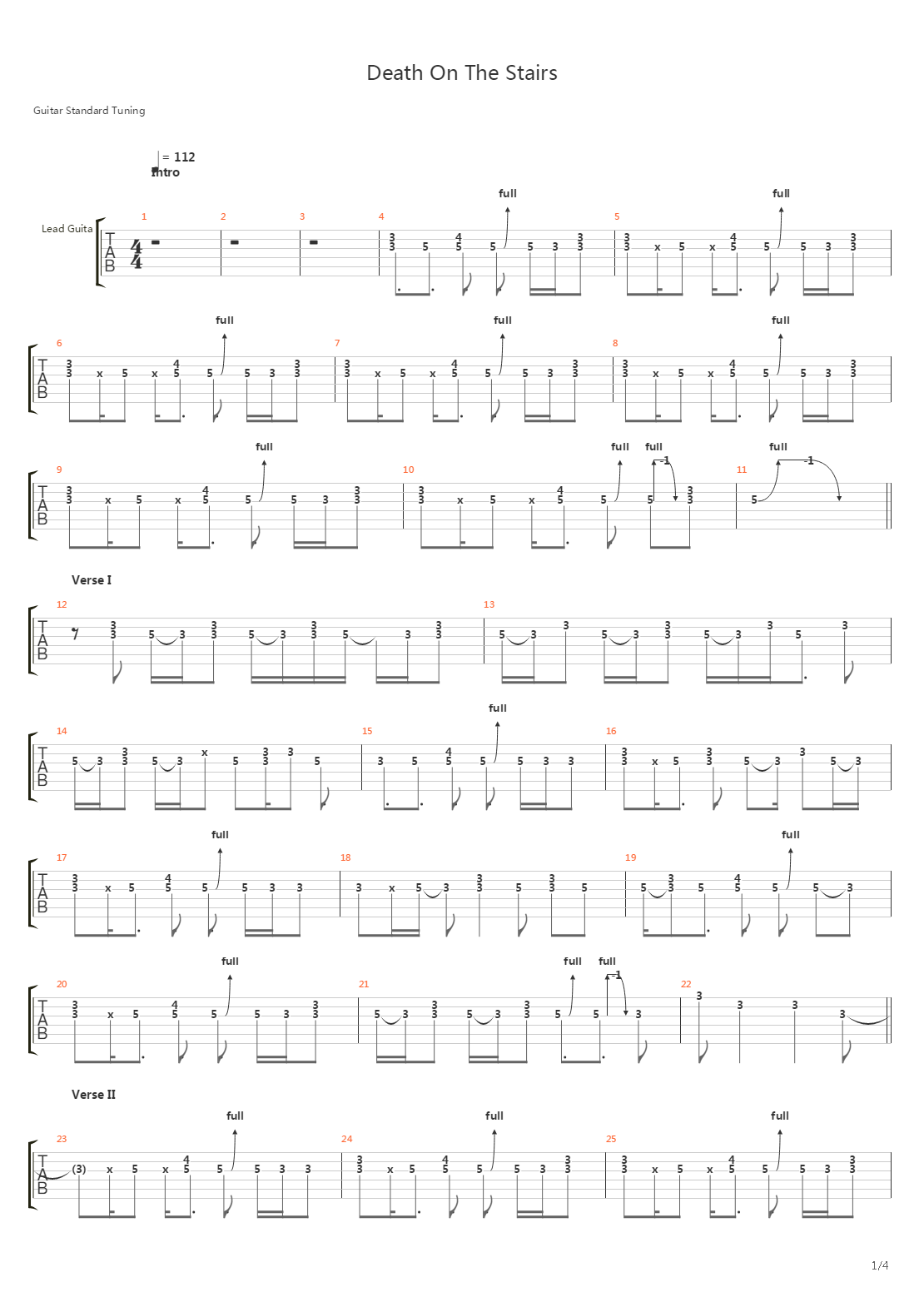 Death On The Stairs吉他谱