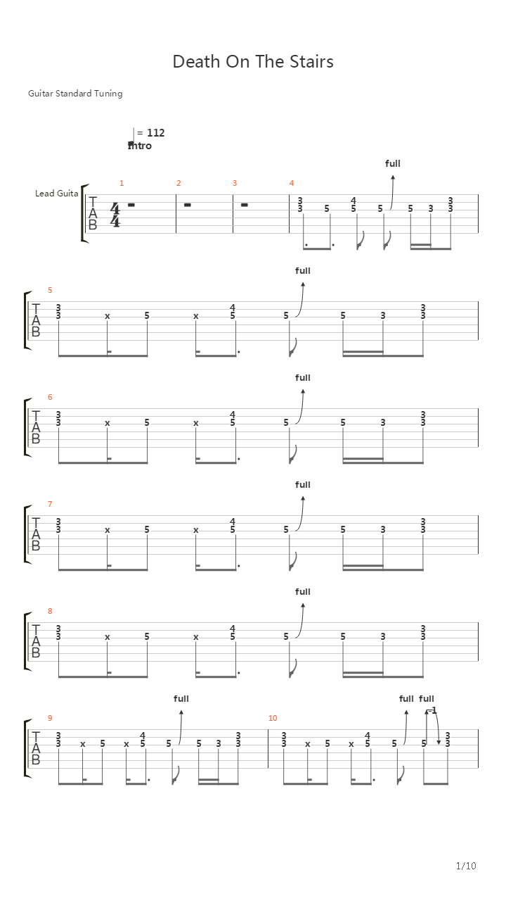 Death On The Stairs吉他谱