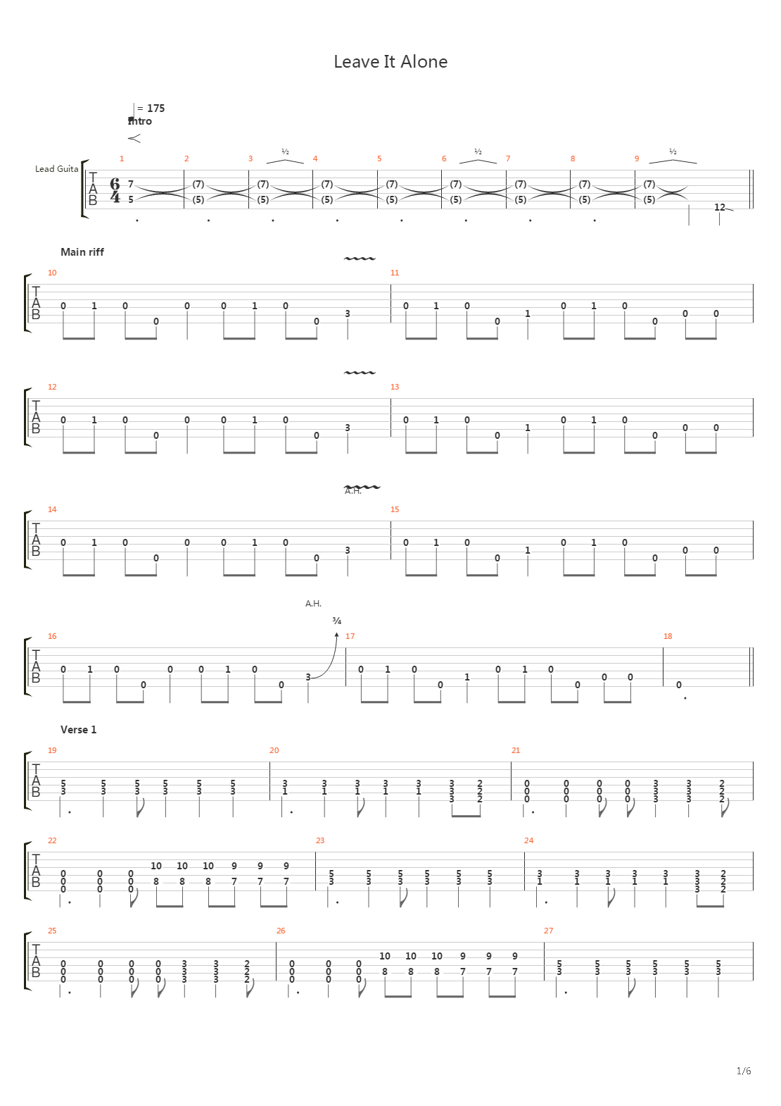 Leave It Alone吉他谱