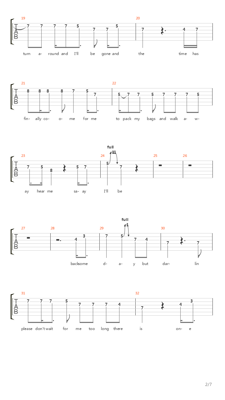 Take The Highway吉他谱