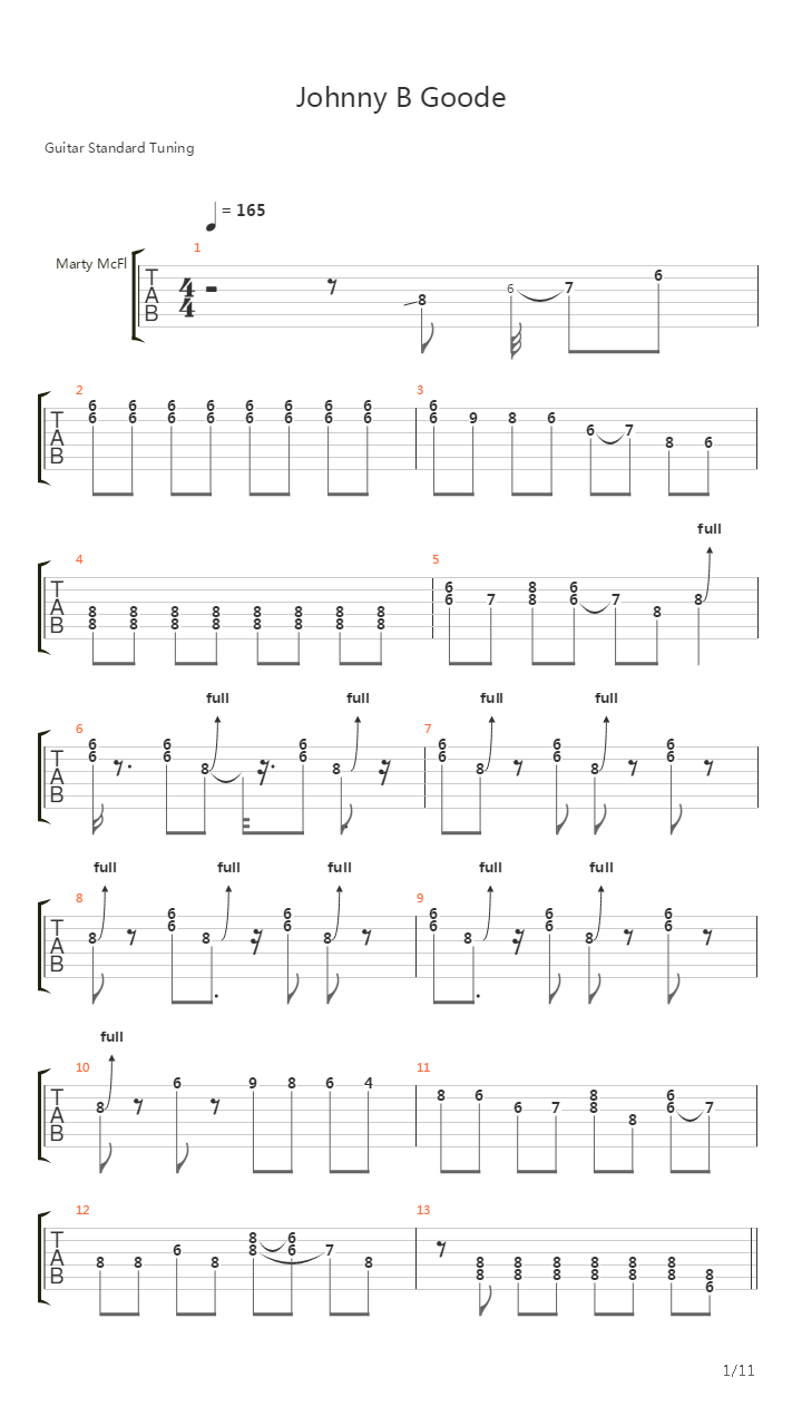 Johnny B Goode吉他谱