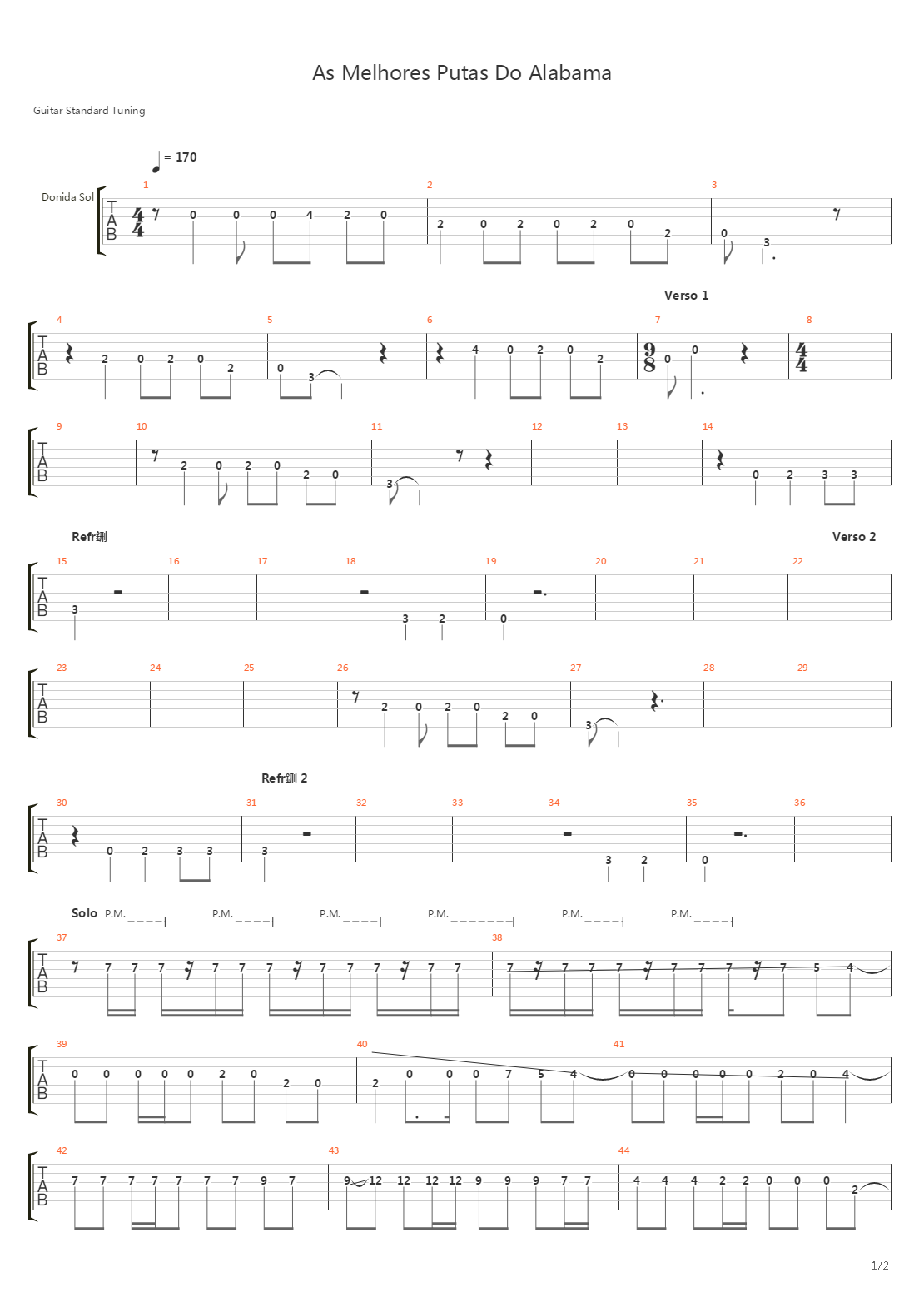 As Melhores Putas Do Alabama吉他谱