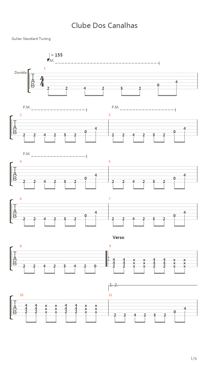 Clube Dos Canalhas吉他谱