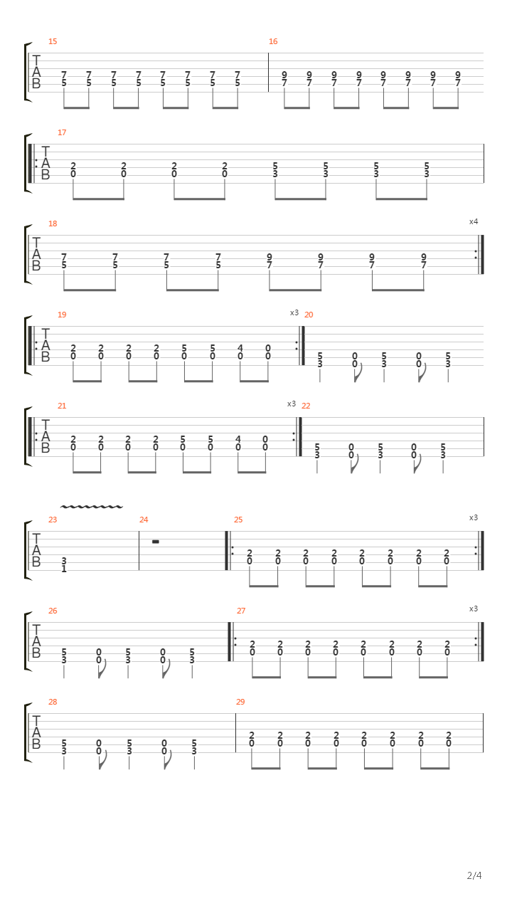 Interceptor V6吉他谱