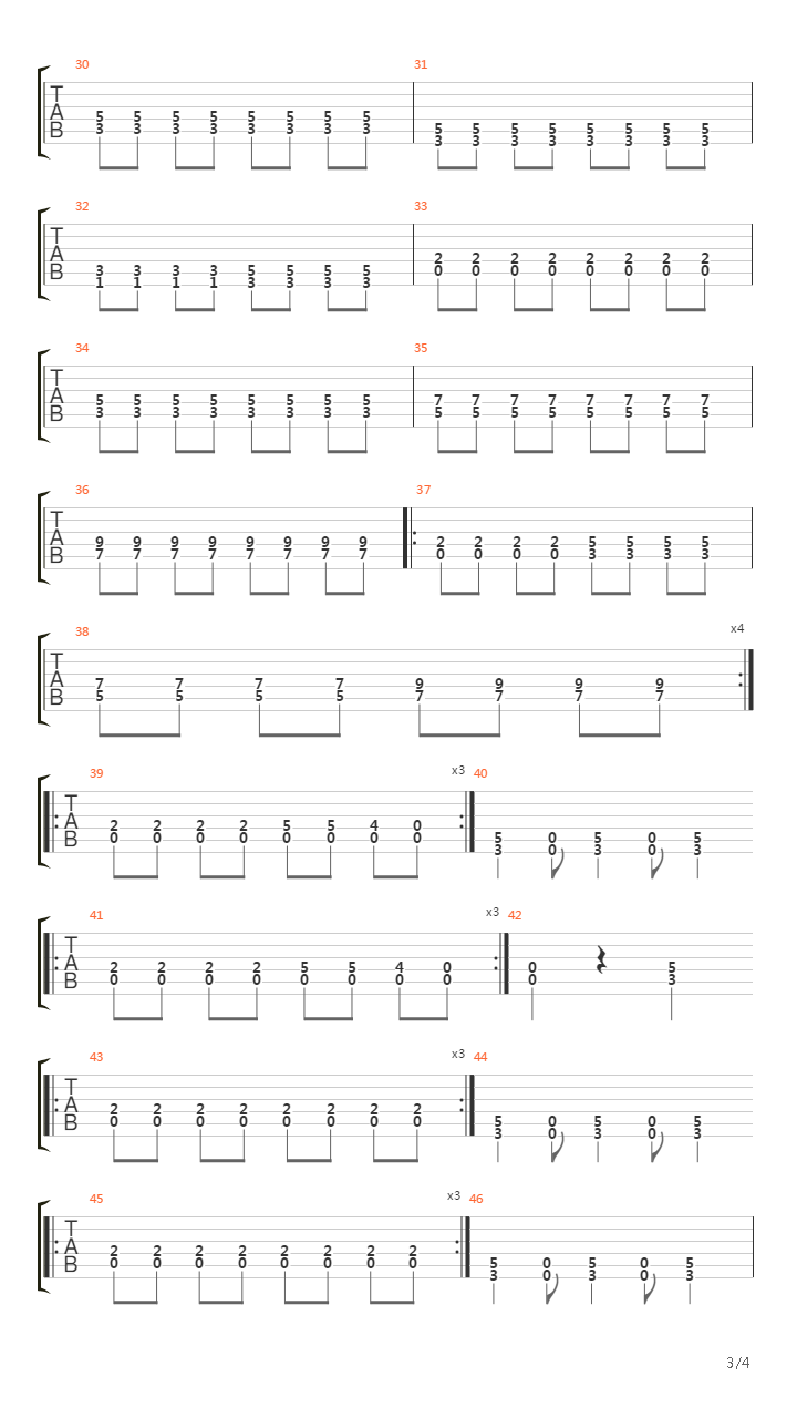 Interceptor V6吉他谱