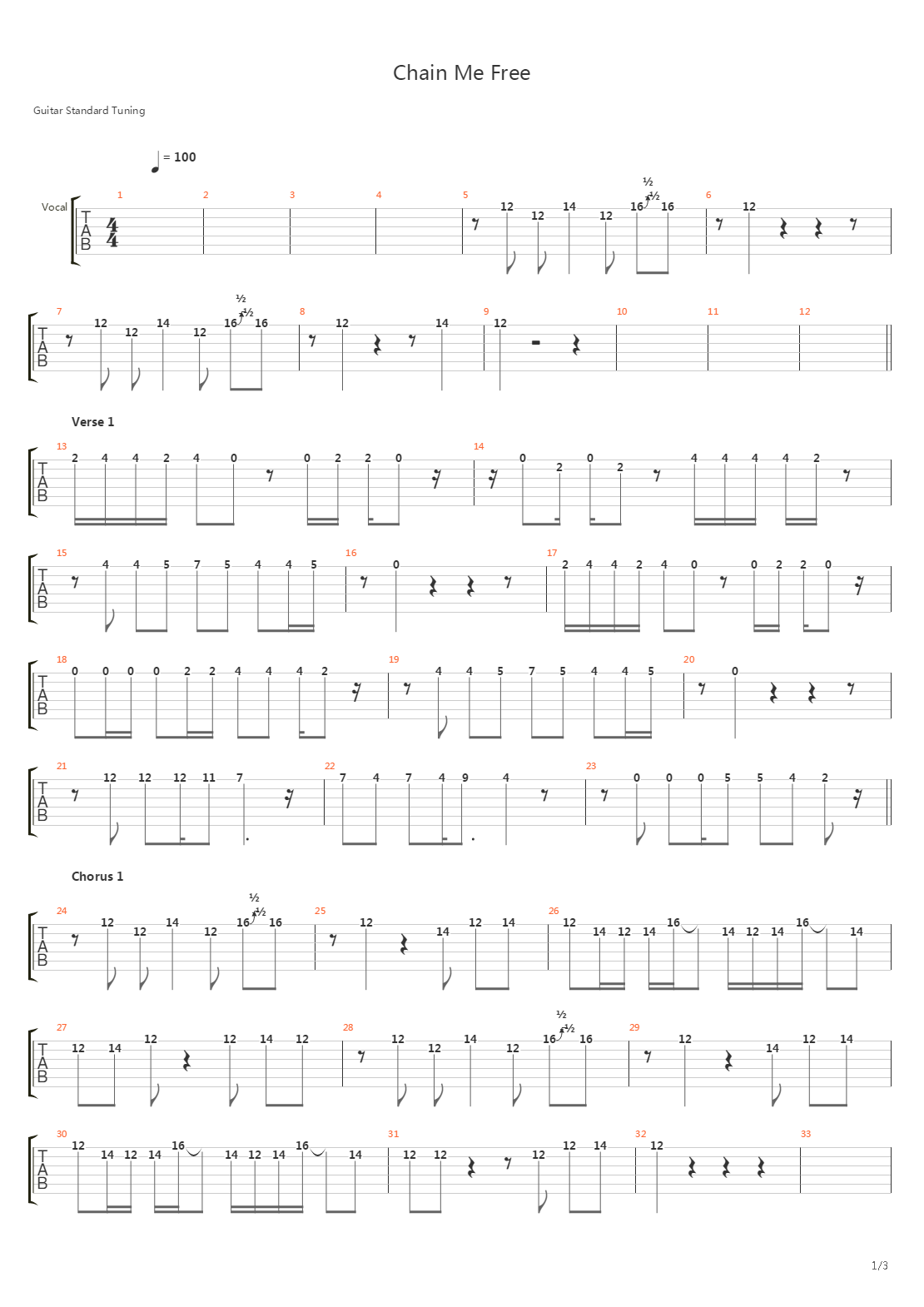 Chain Me Free吉他谱