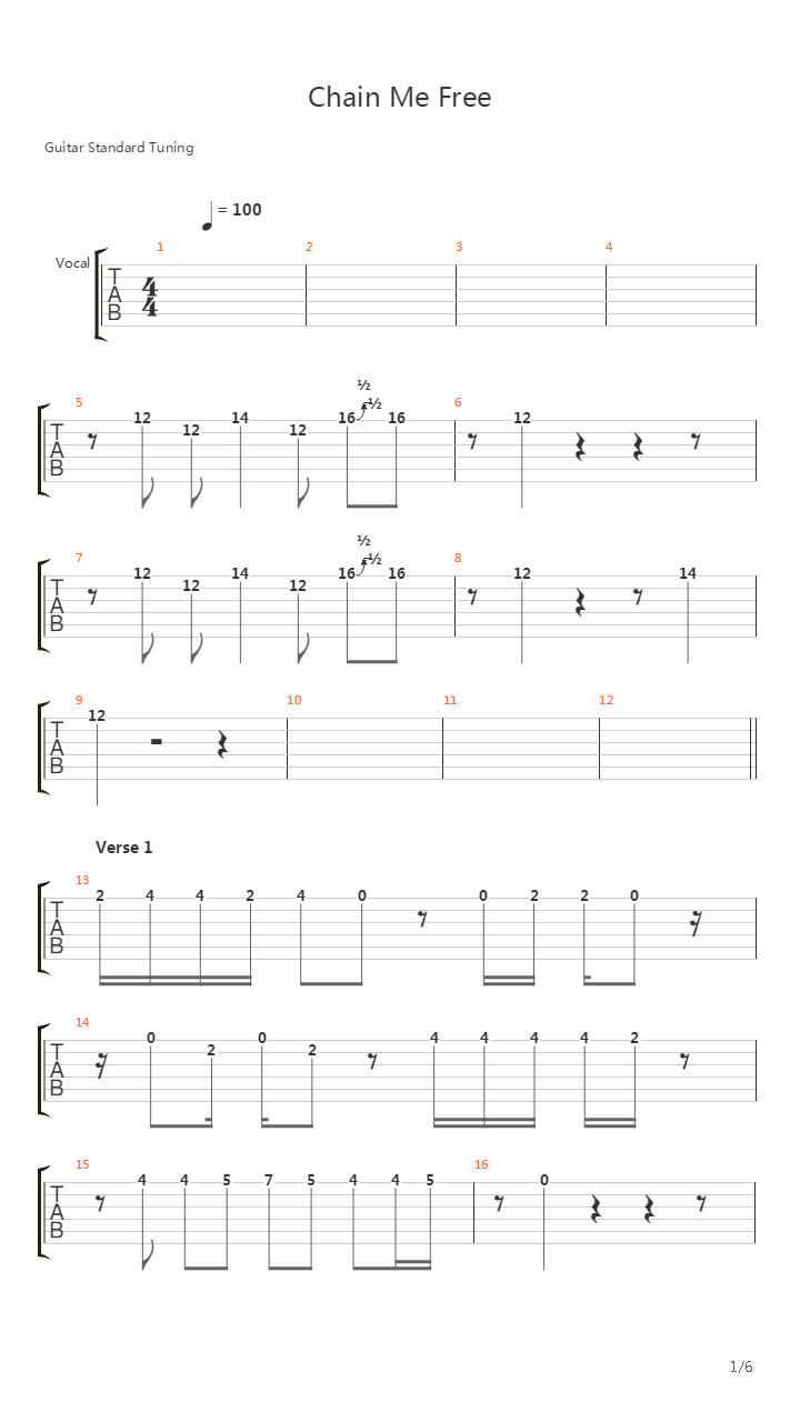 Chain Me Free吉他谱