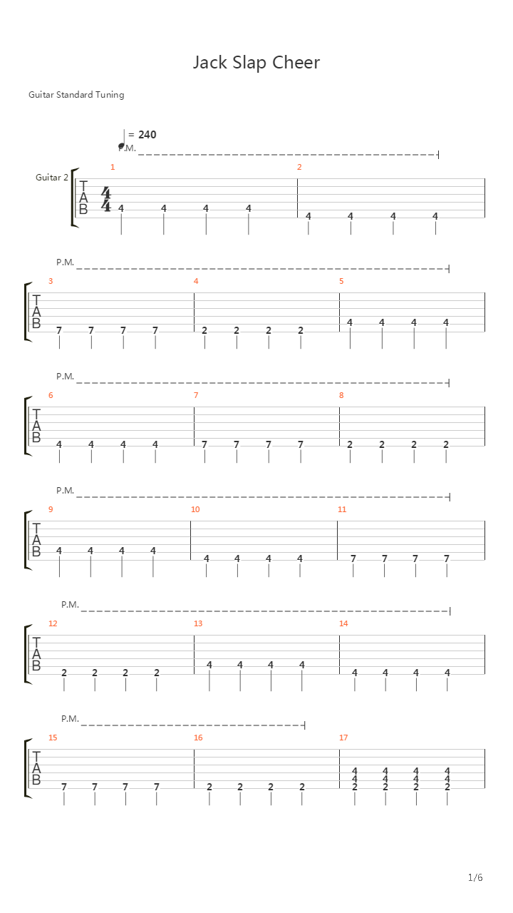 Jack Slap Cheer吉他谱