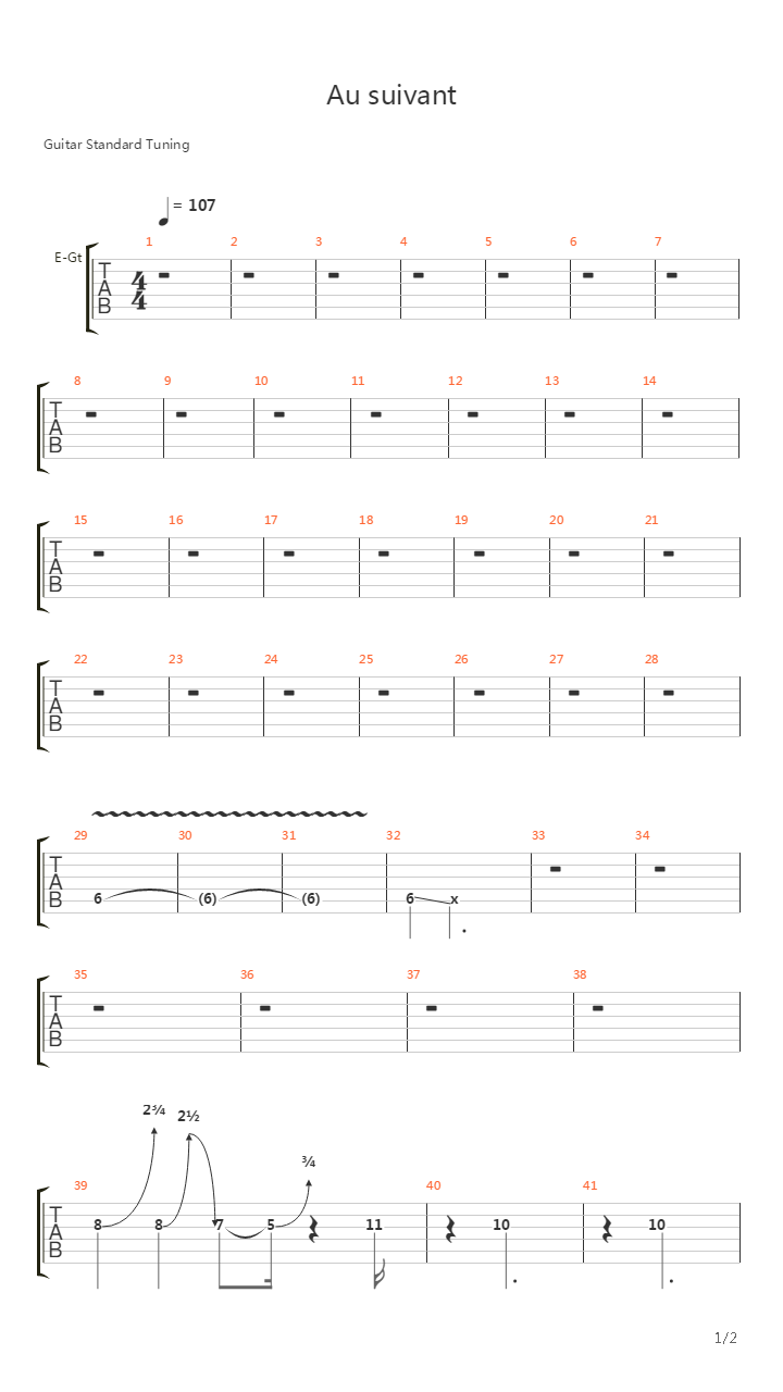 Au Suivant吉他谱