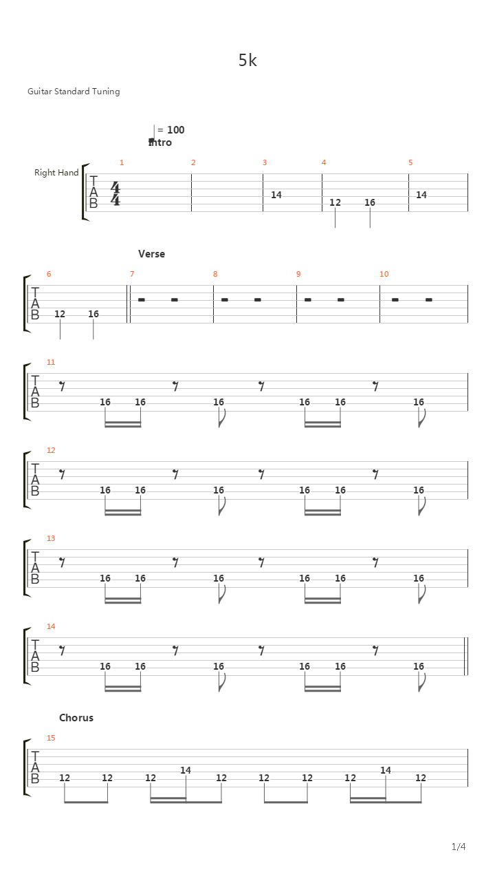 5K吉他谱