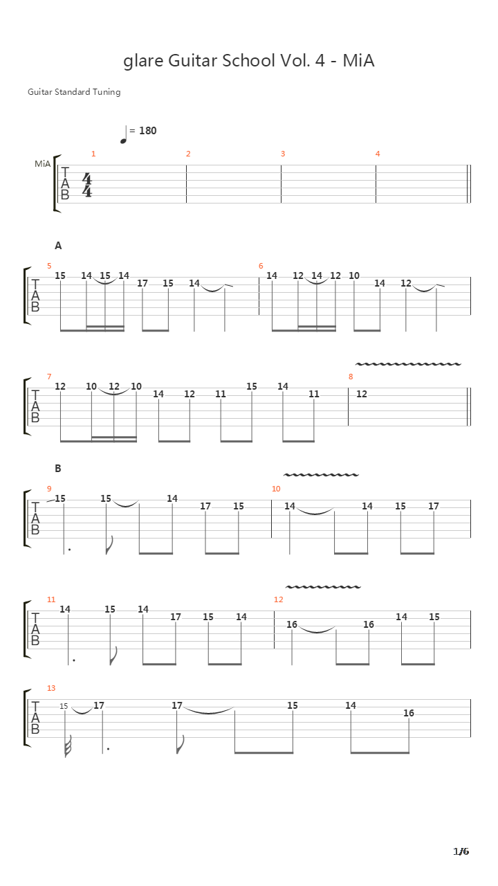 Glare Guitar School Vol 4 - Mia吉他谱