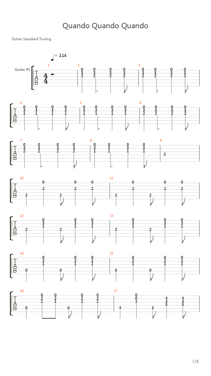 Quando Quando吉他谱