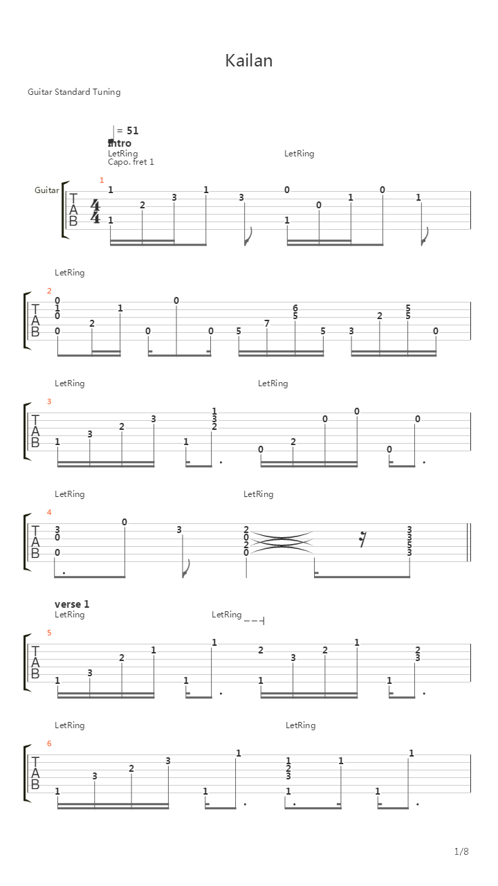 Kailan吉他谱