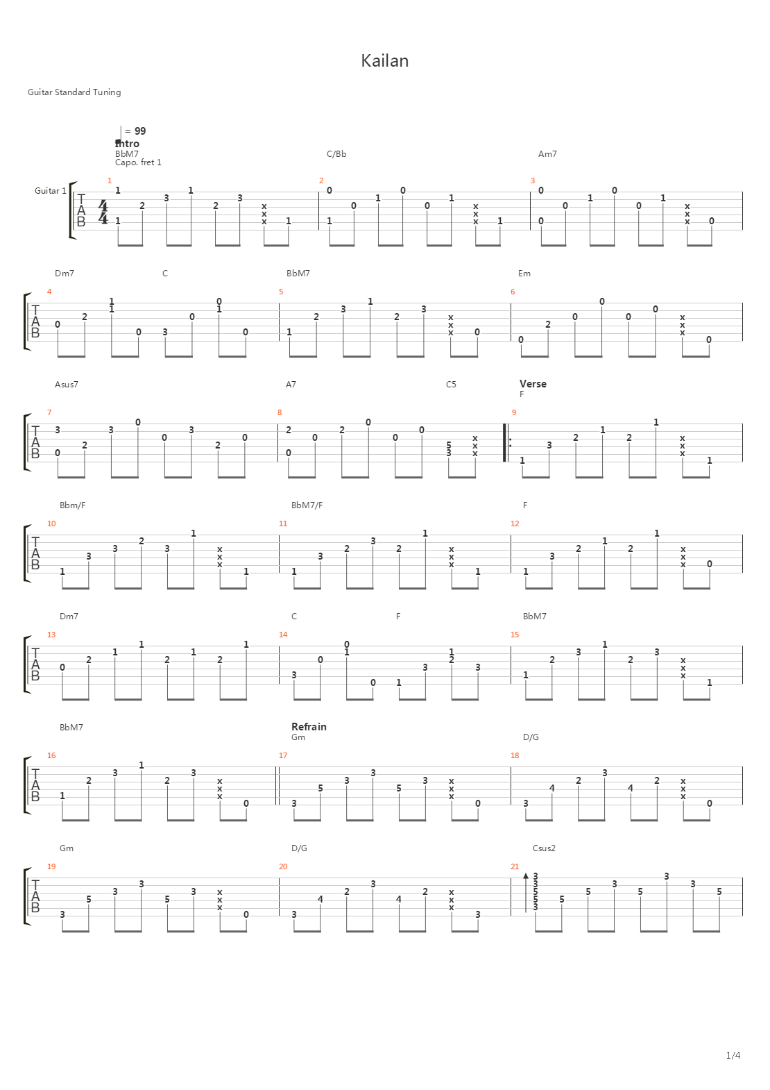 Kailan吉他谱