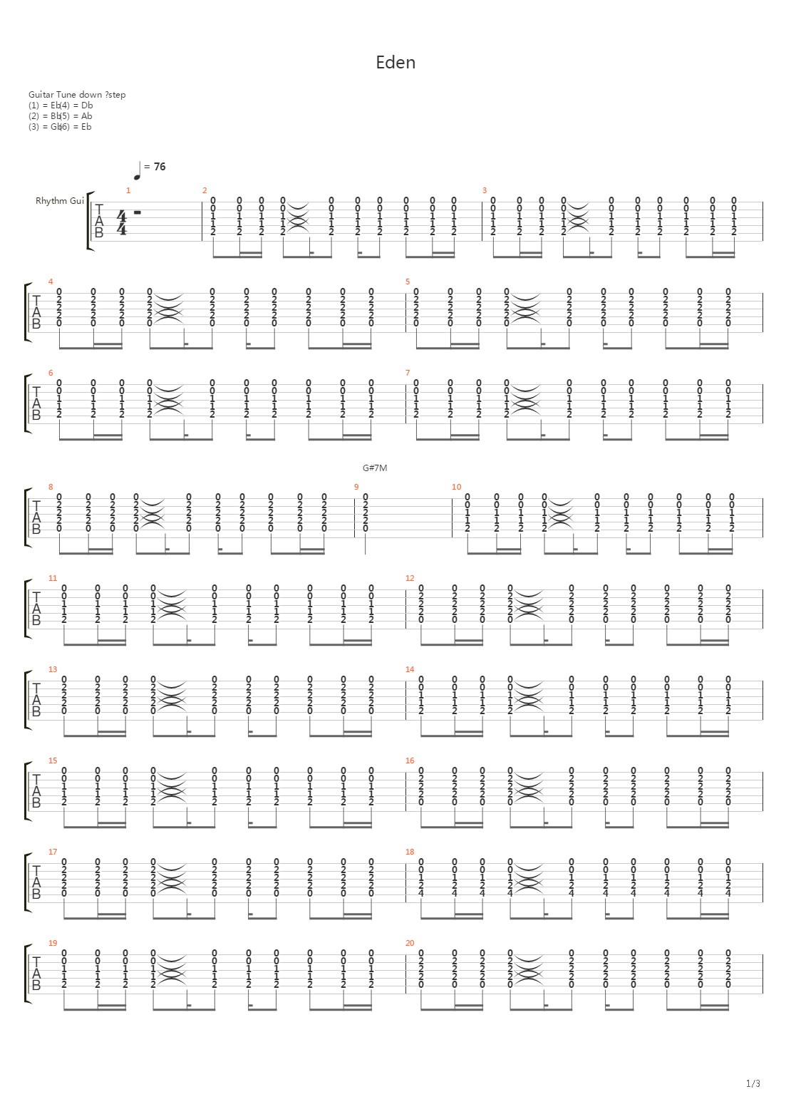 Eden吉他谱