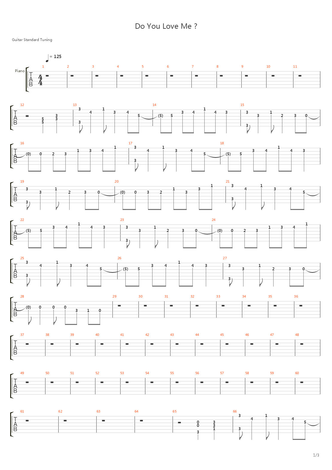 Do You Love Me吉他谱