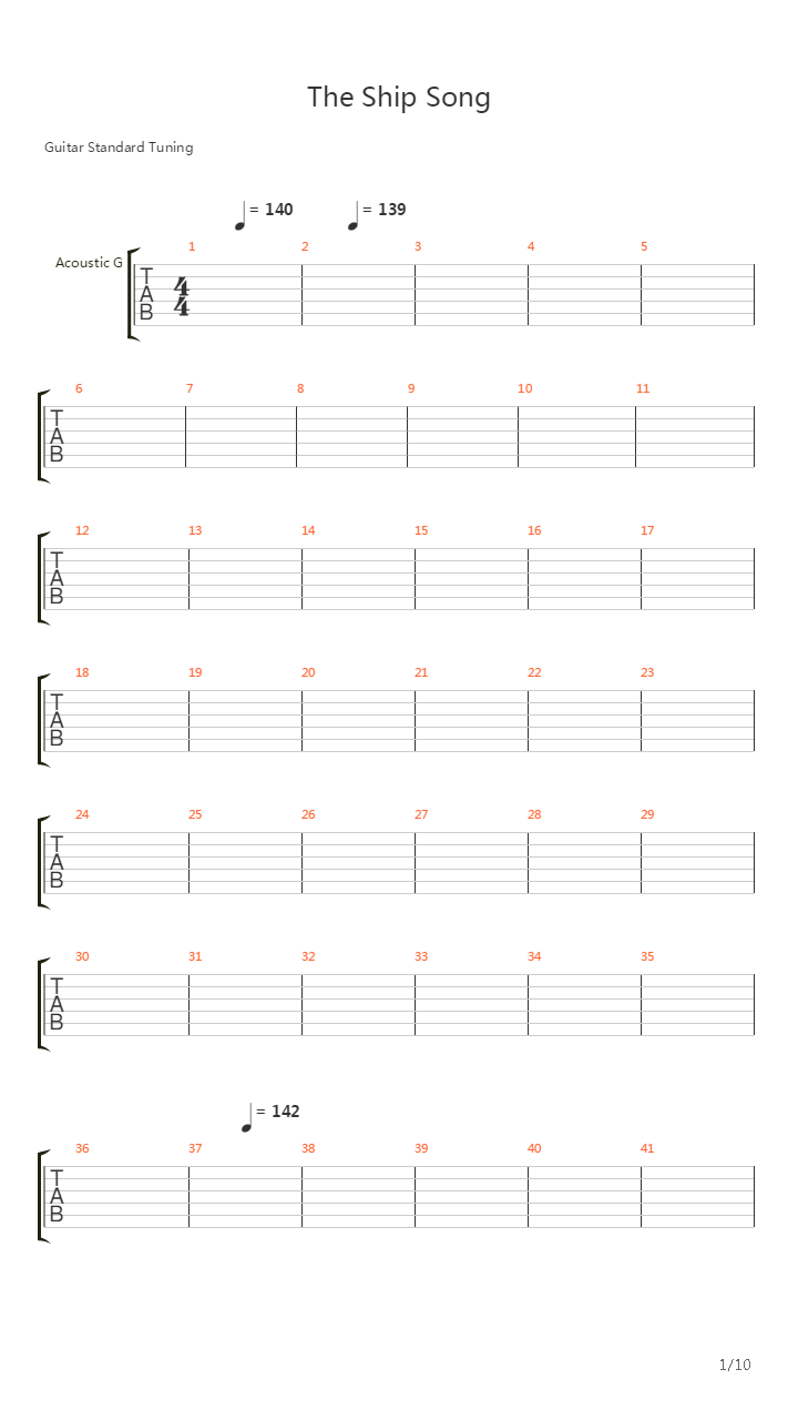 The Ship Song吉他谱