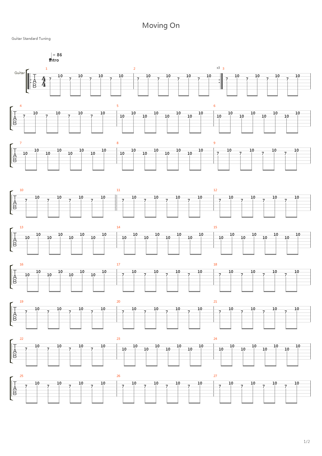 Moving On吉他谱