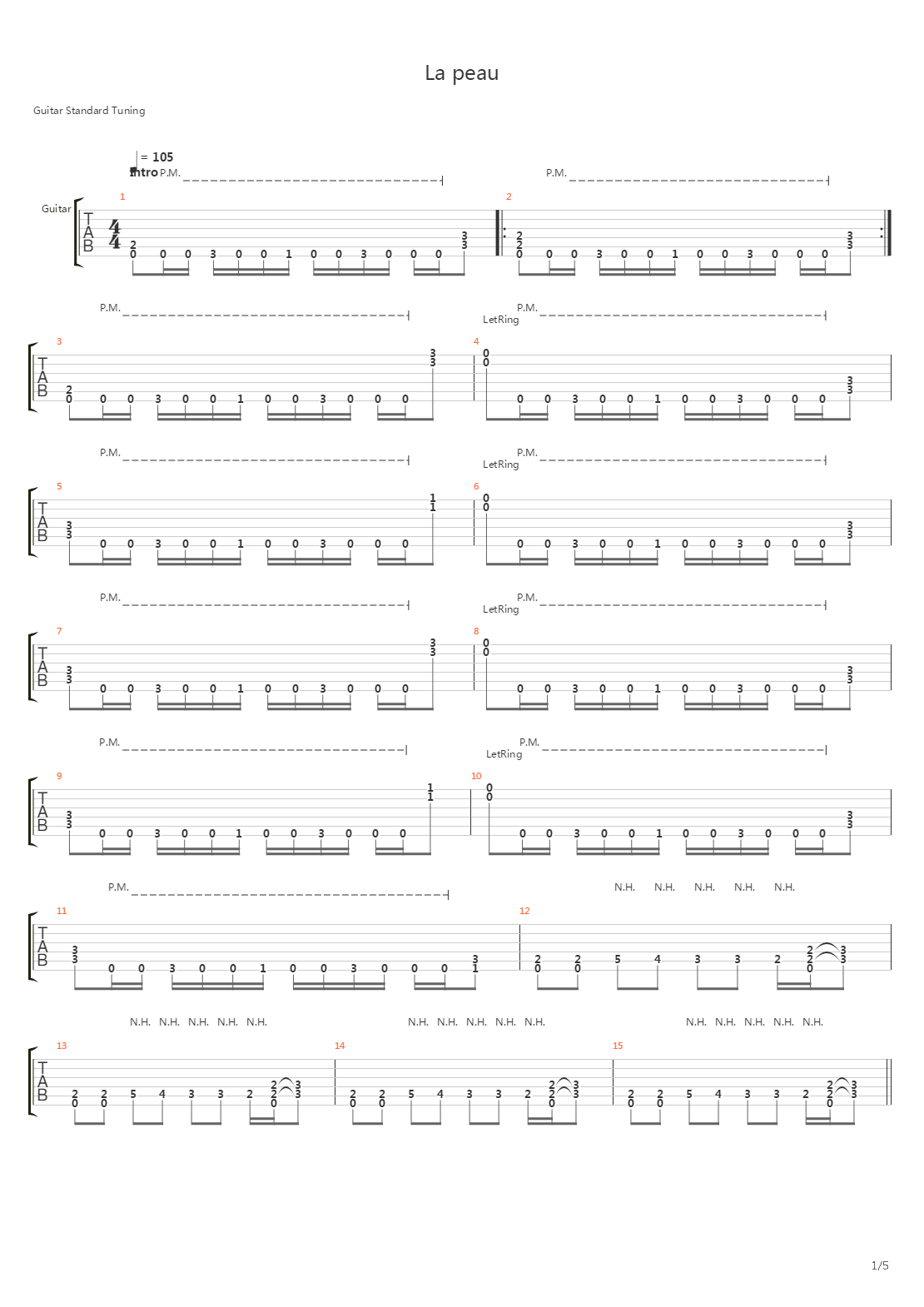 La Peau吉他谱