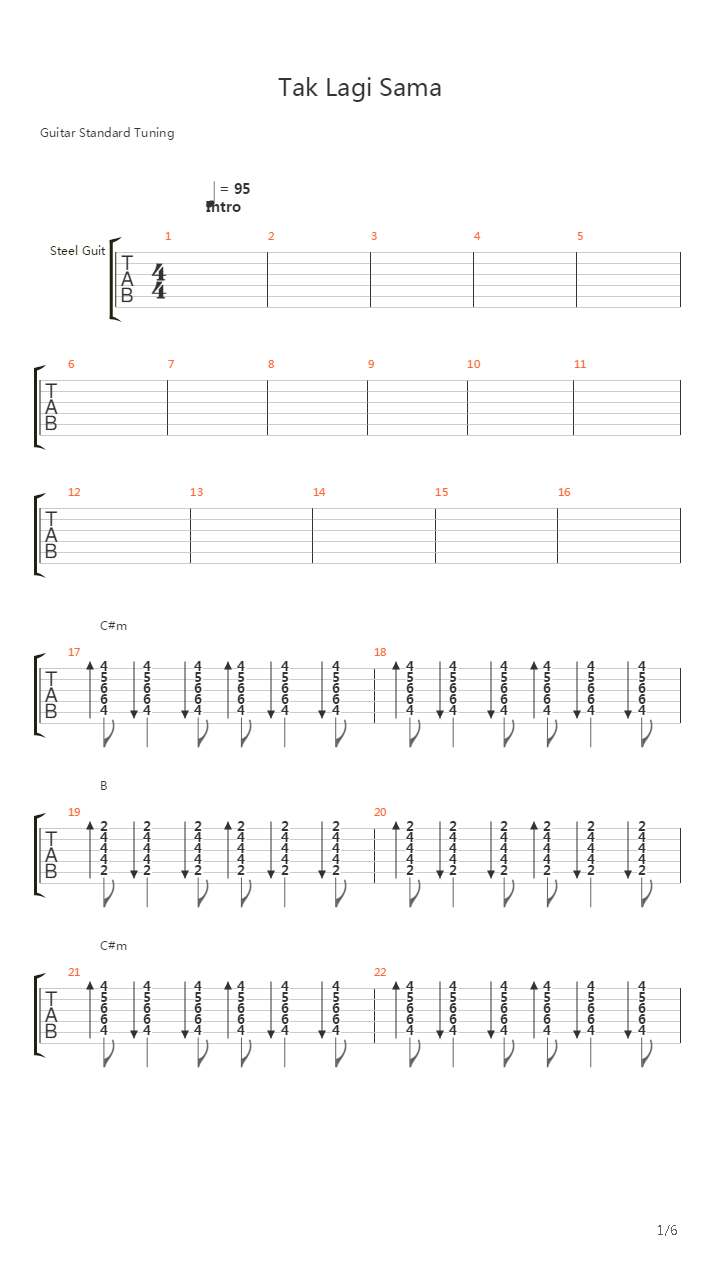 Tak Lagi Sama吉他谱
