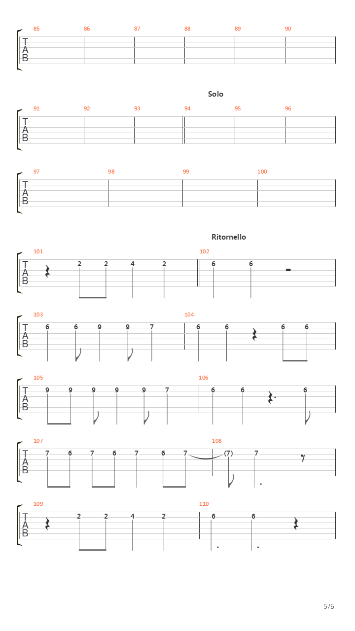 Odio Tutti I Cantanti吉他谱