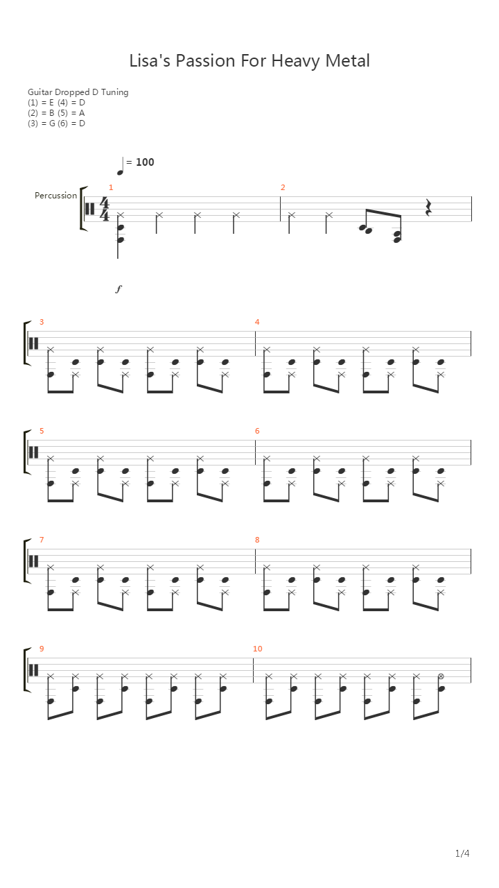 Lisas Passion For Heavy Metal吉他谱