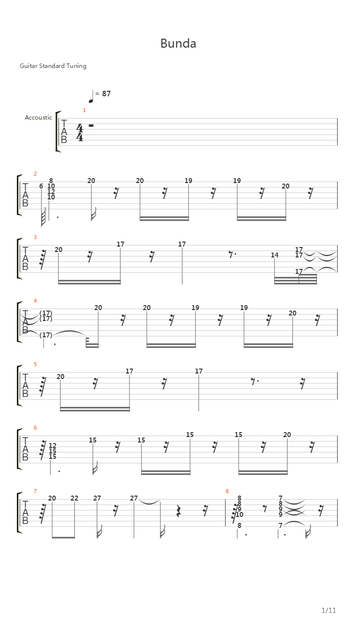 Bunda吉他谱